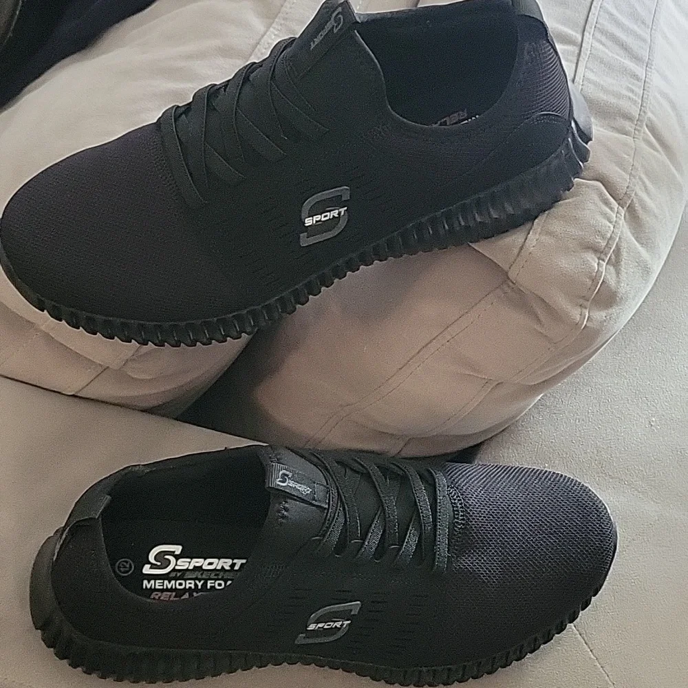 Sporto Black Men's Knit Lace-Up Athletic Sneaker